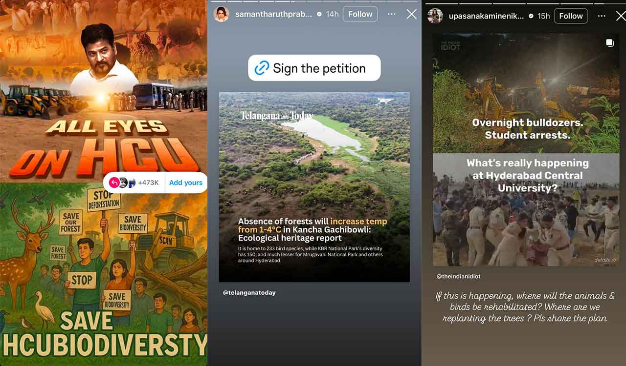 ‘ALL EYES ON HCU’ trends on social media amidst protest on Kancha Gachibowli land auction