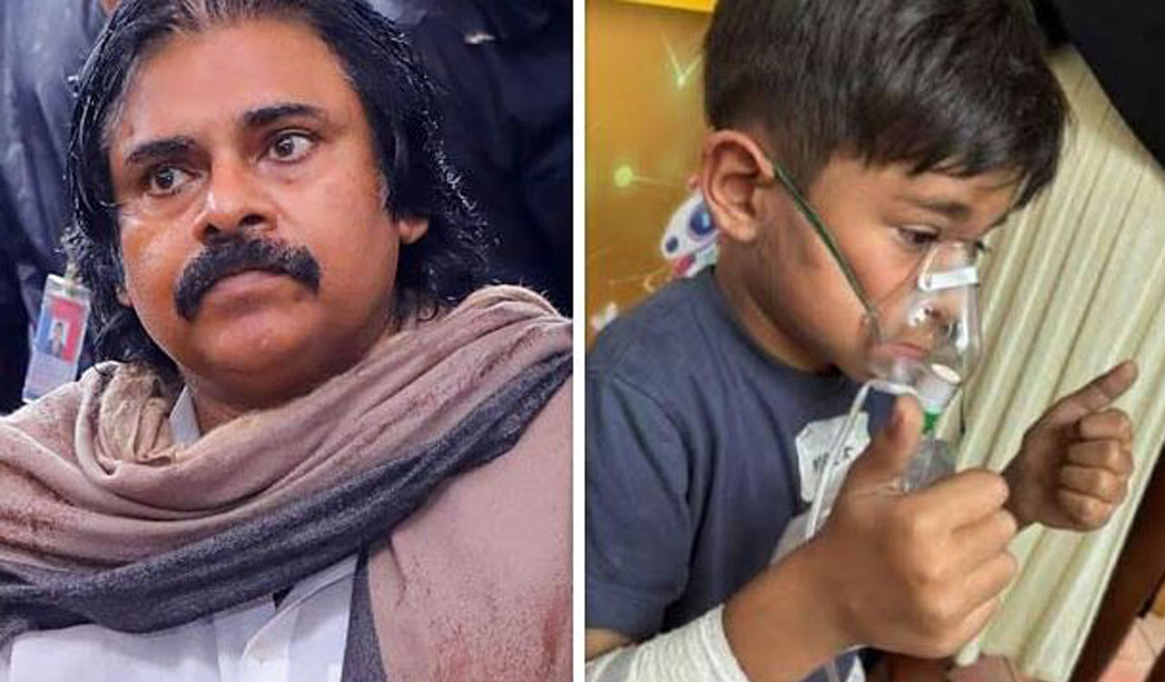Watch: Pawan Kalyan returns to Hyderabad along with his injured son