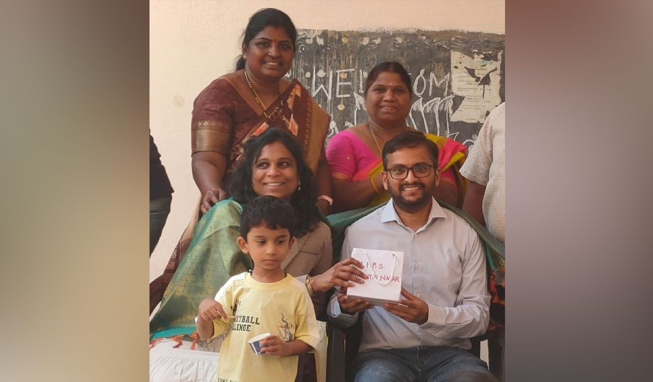 Software professional constructs rest rooms for government school students in Hyderabad