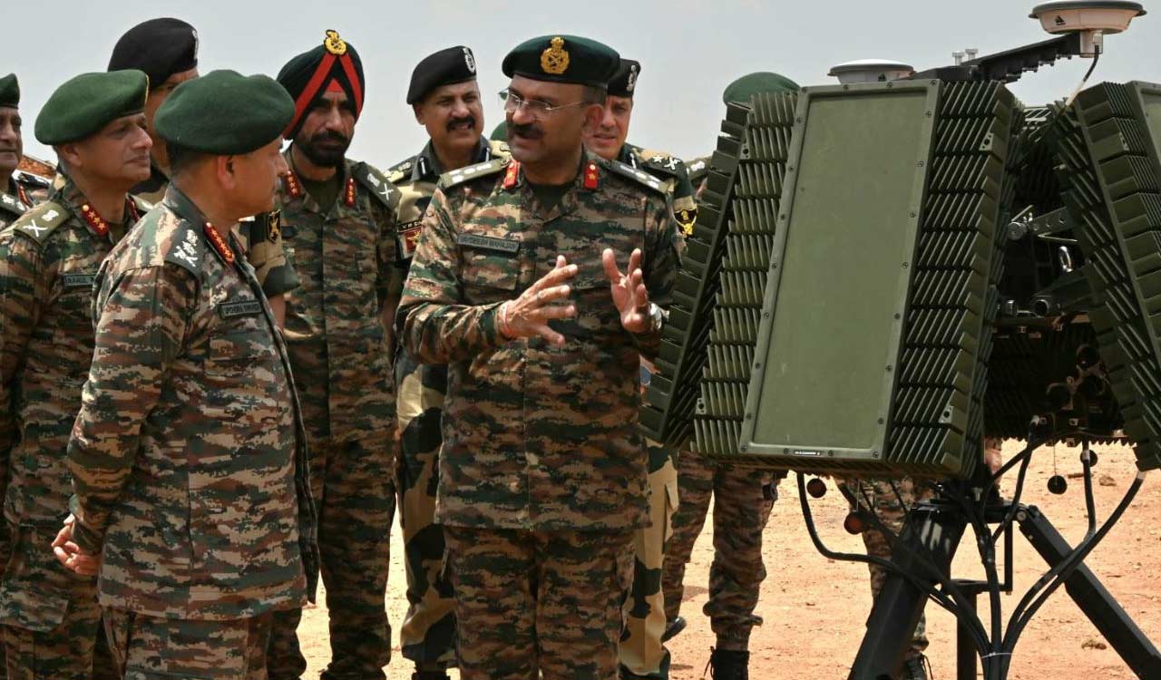 COAS Gen. Dwivedi witnesses demos of indigenous drone warfare systems at Babina