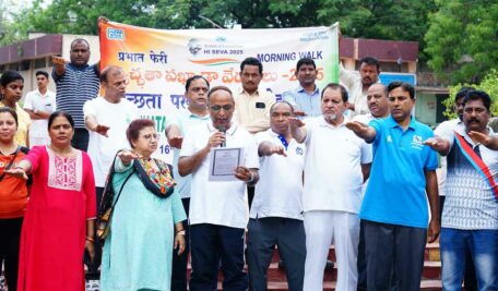 NTPC officials taking part in Swachhta Pakhwada. 