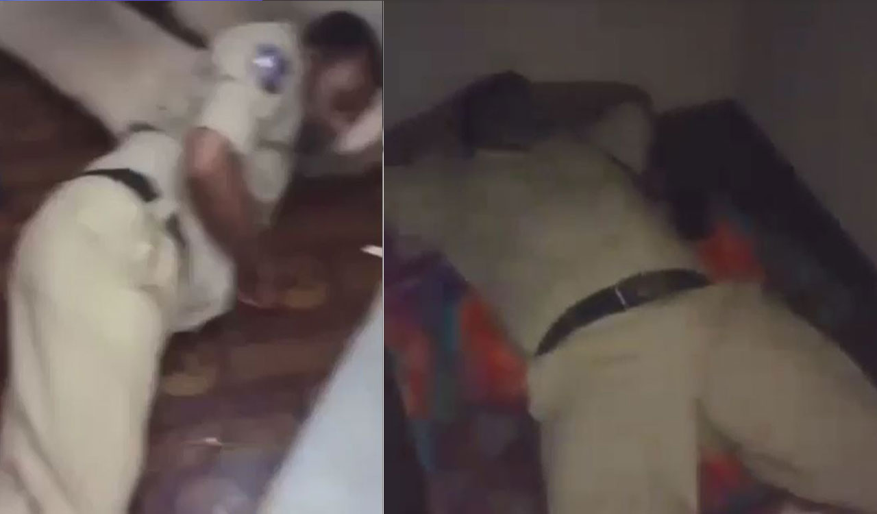 Watch: Two policemen caught taking nap during duty hours at Hyderabad’s Bandlaguda
