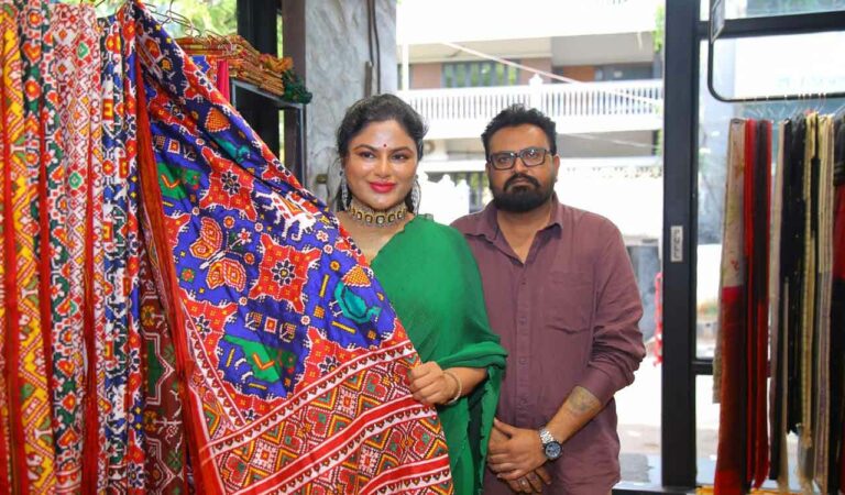 Hyderabad: Socialite Yenugu Shailaja Reddy inaugurates D Sons Patola Art Expo at Banjara Hills