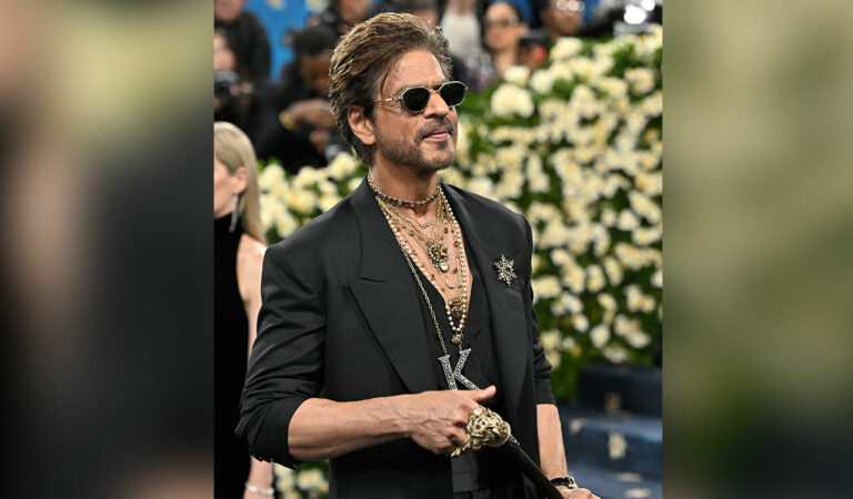 entertainment shah rukh khan makes met gala debut in sabyasachi ensemble