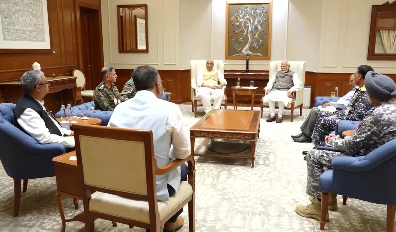 Operation Sindoor: PM Modi meets Rajnath Singh, NSA Doval and three service chiefs