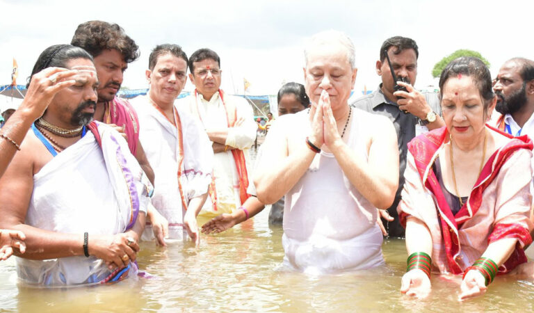 Telangana: Governor Jishnu Dev Varma participates in Saraswati Pushkaralu