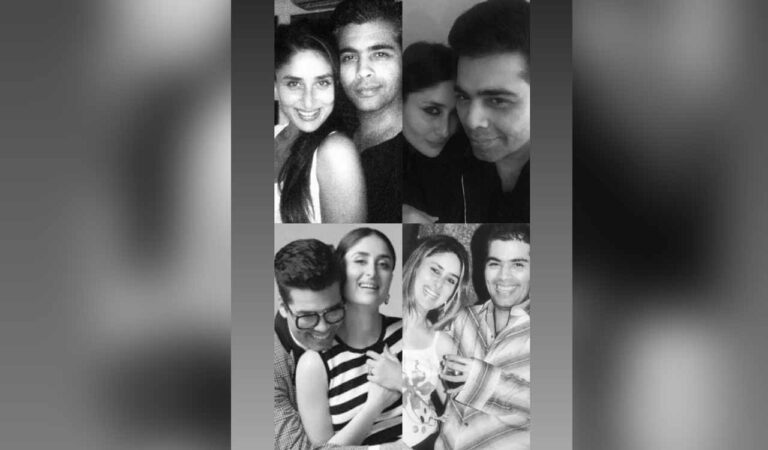 The collage features Kareena and Karan smiling and posing together, offering a glimpse into their cherished friendship that has stood the test of time over the years.