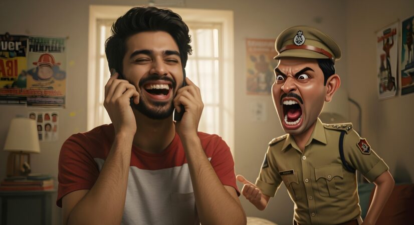 Prank calls made to Dial 100 led to arrest of a prankster in telangana. Ai generated image