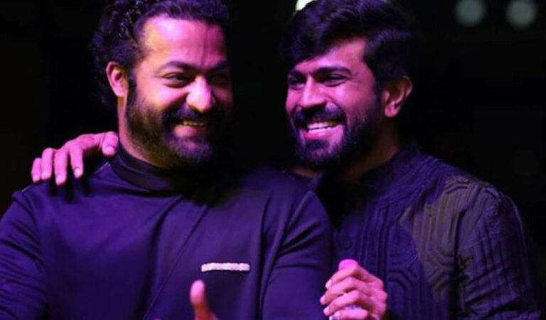entertainment watch ram charans early birthday surprise for jr ntr