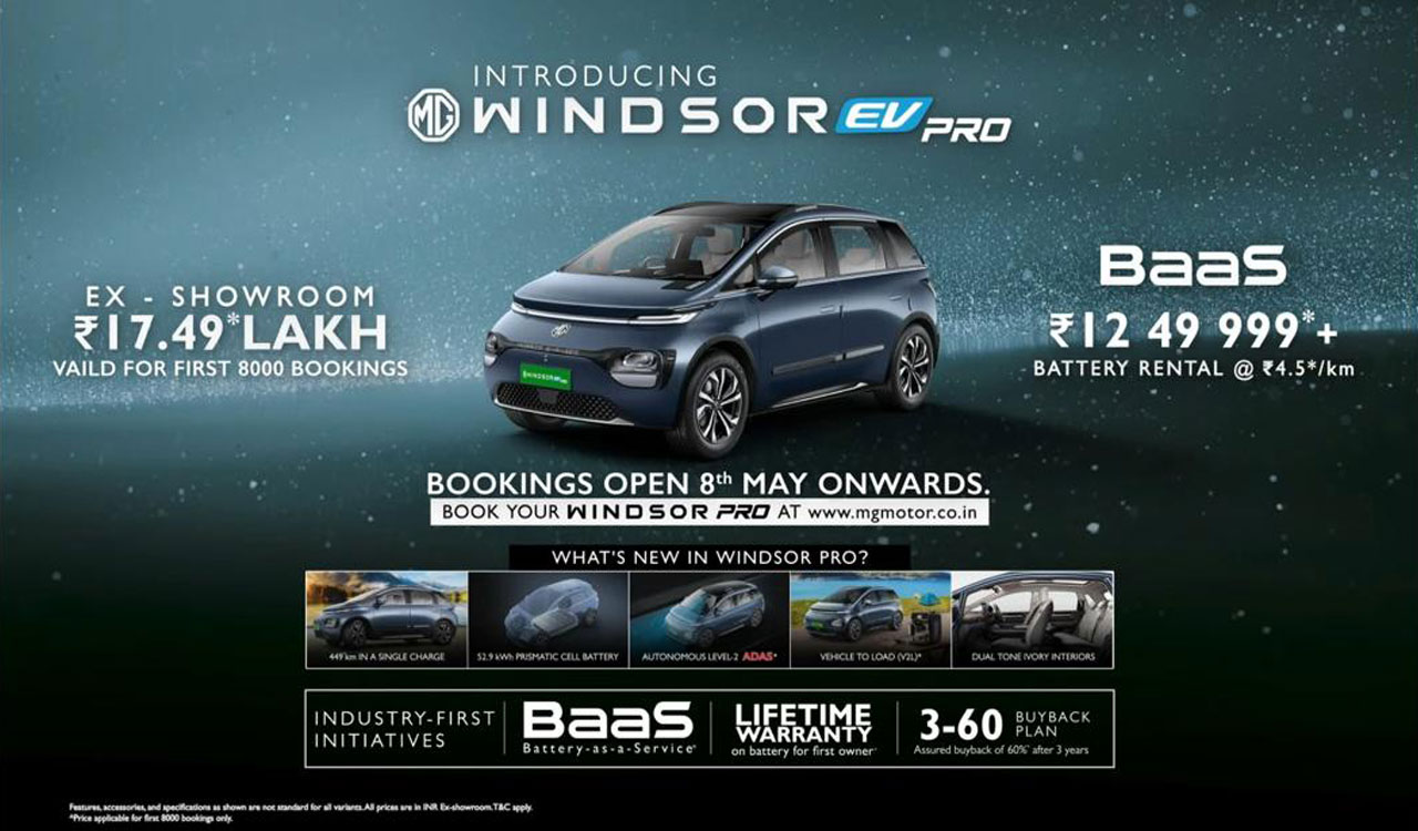 MG Motors launch ‘Windows EV Pro’ with 52.9 kWh battery pack, ADAS