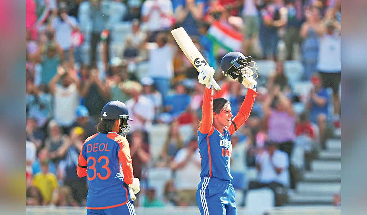 Smriti’s ton powers India to 97-run win against England in women’s T20I