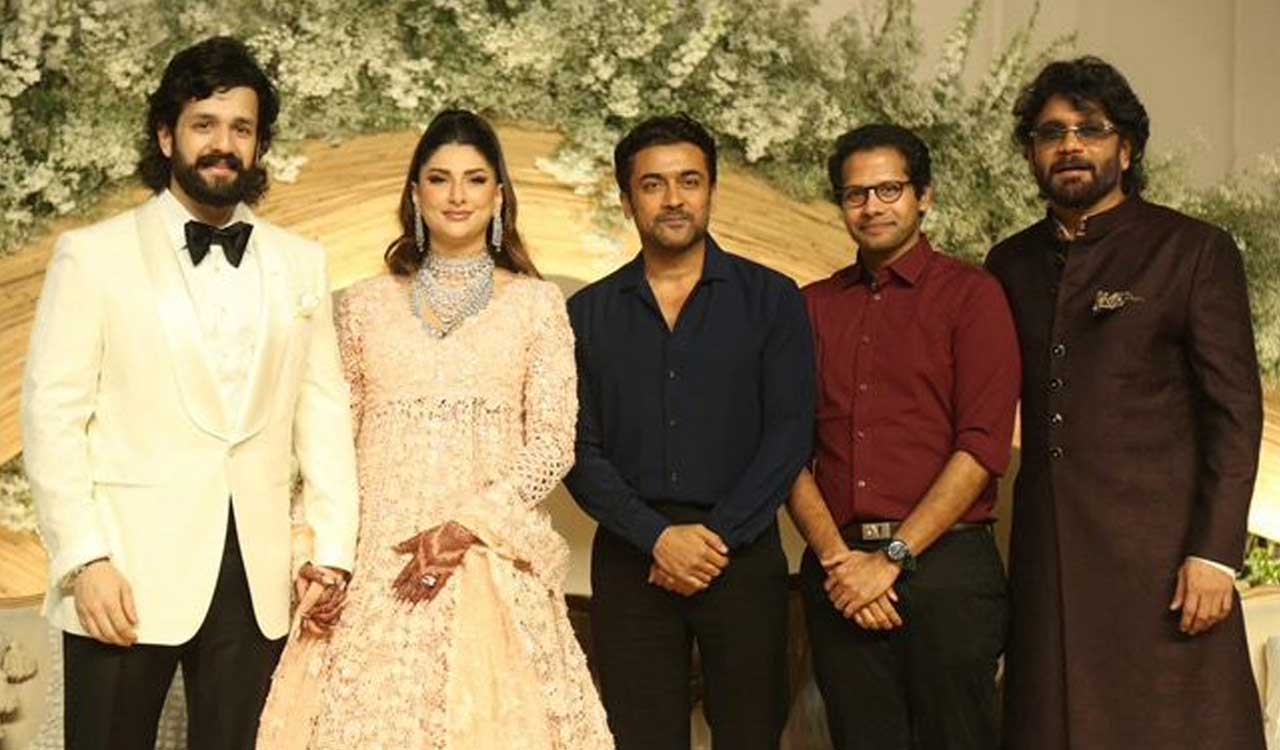 Akhil Akkineni, Zainab Ravdjee host grand star-studded reception