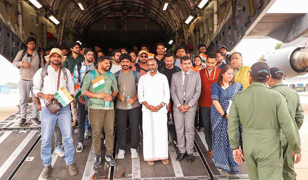 Operation Sindhu: 17 Telugu evacuees return to Delhi from Iran