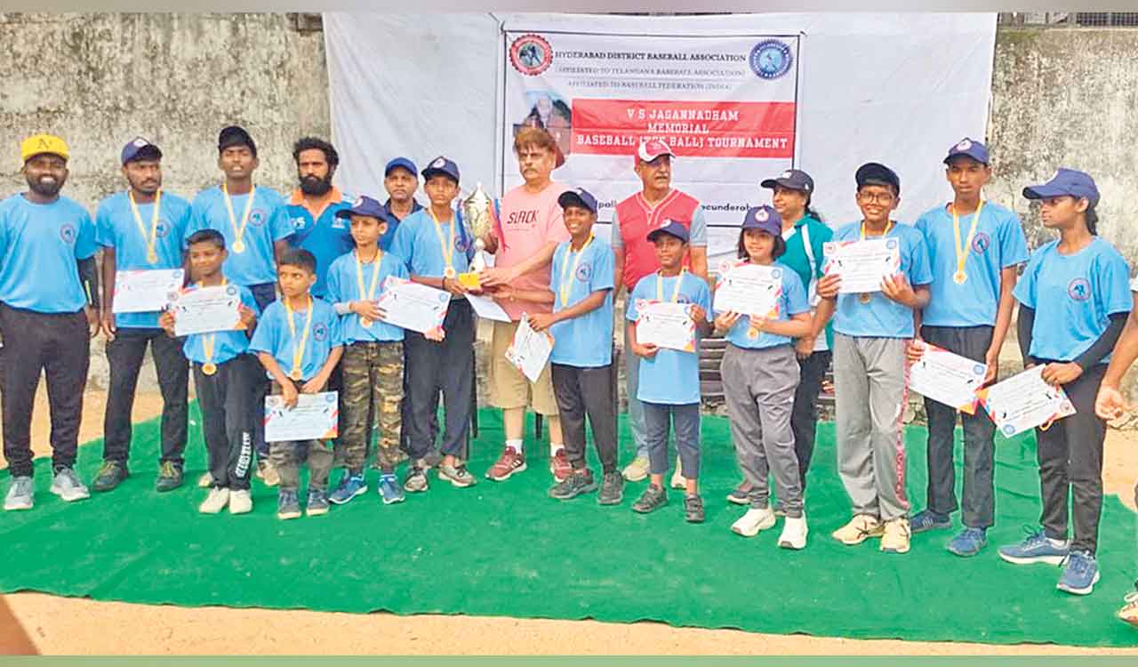 Marredpally Playground win second VS Jagannadham Memorial Baseball Championship