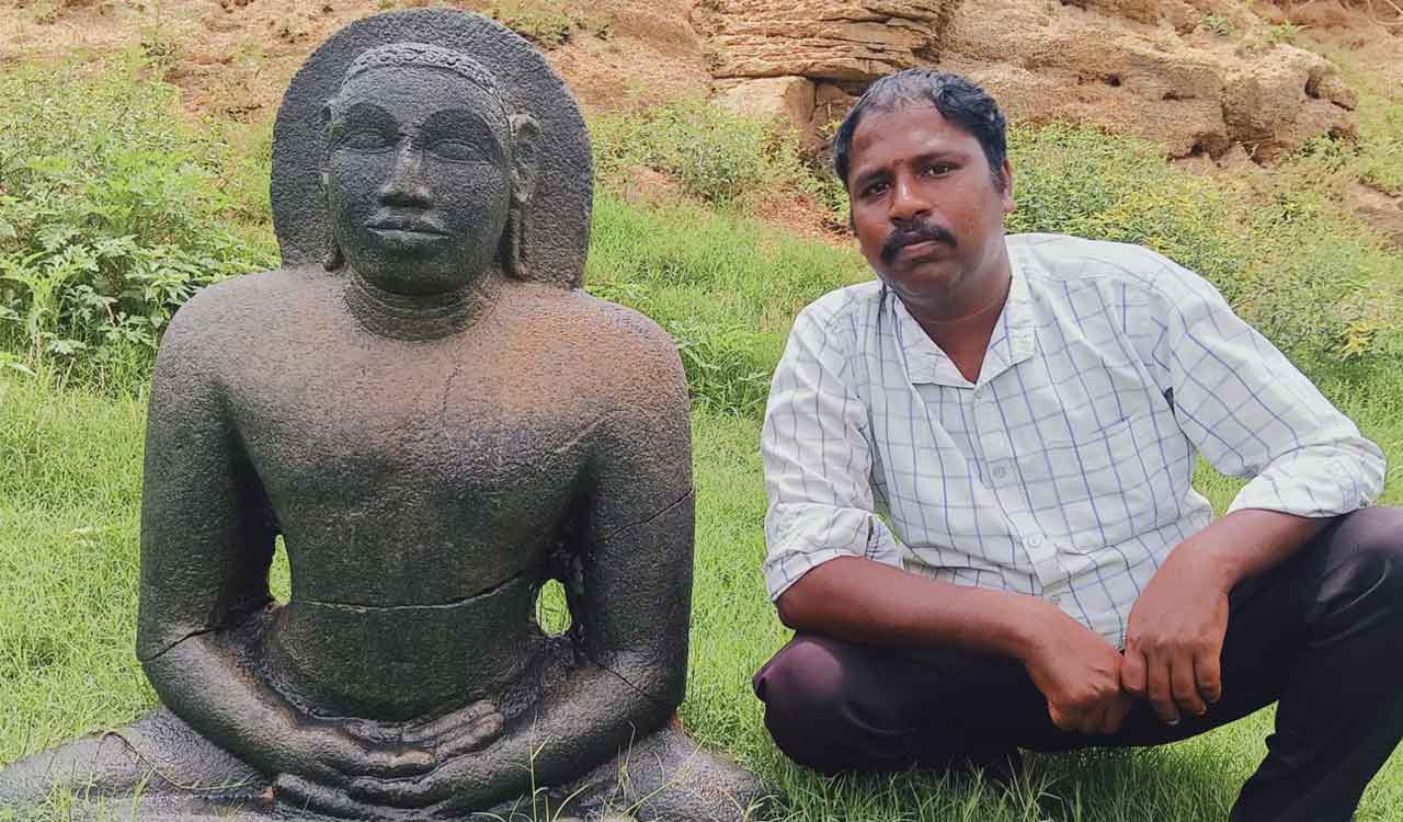 Ancient Jain sculptures unearthed in Bejagam village of Siddipet