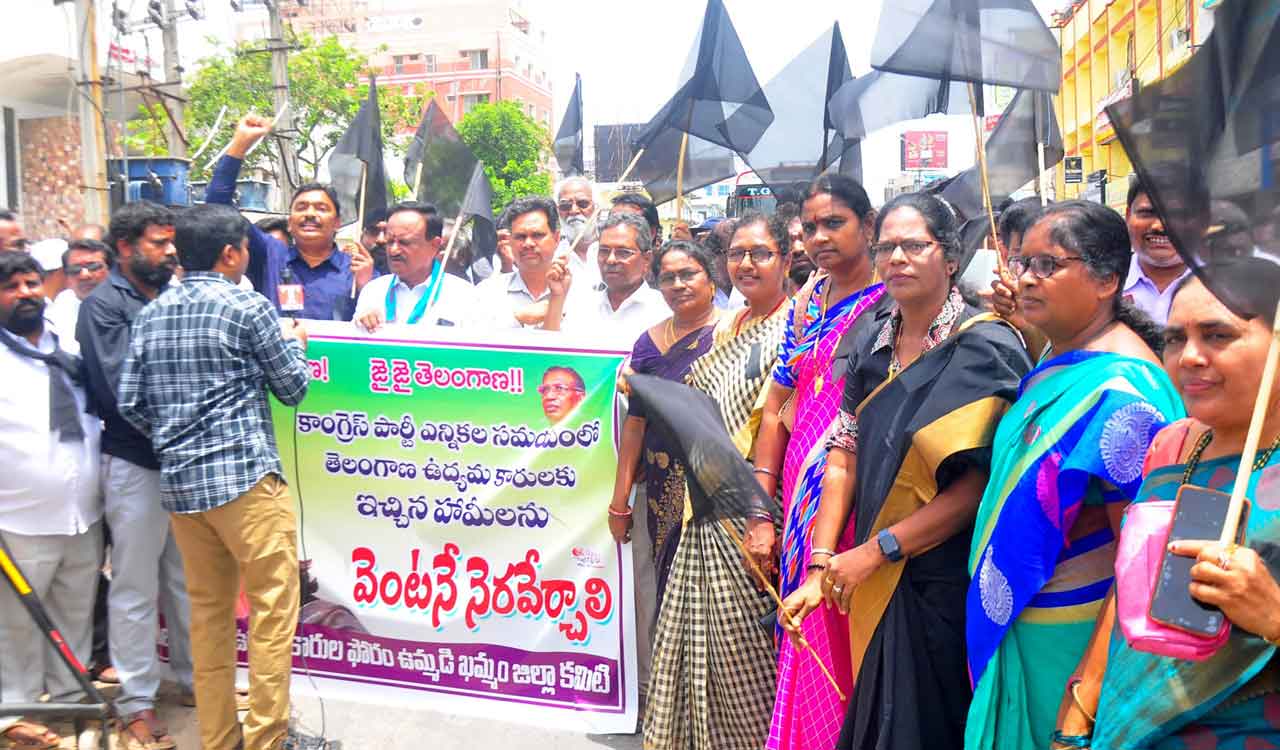 Telangana activists demand Congress government to deliver poll promises
