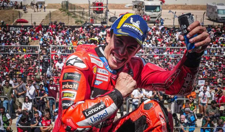 sports marc marquez dominates motorland to secure seventh victory alex marquez and bagnaia complete podium