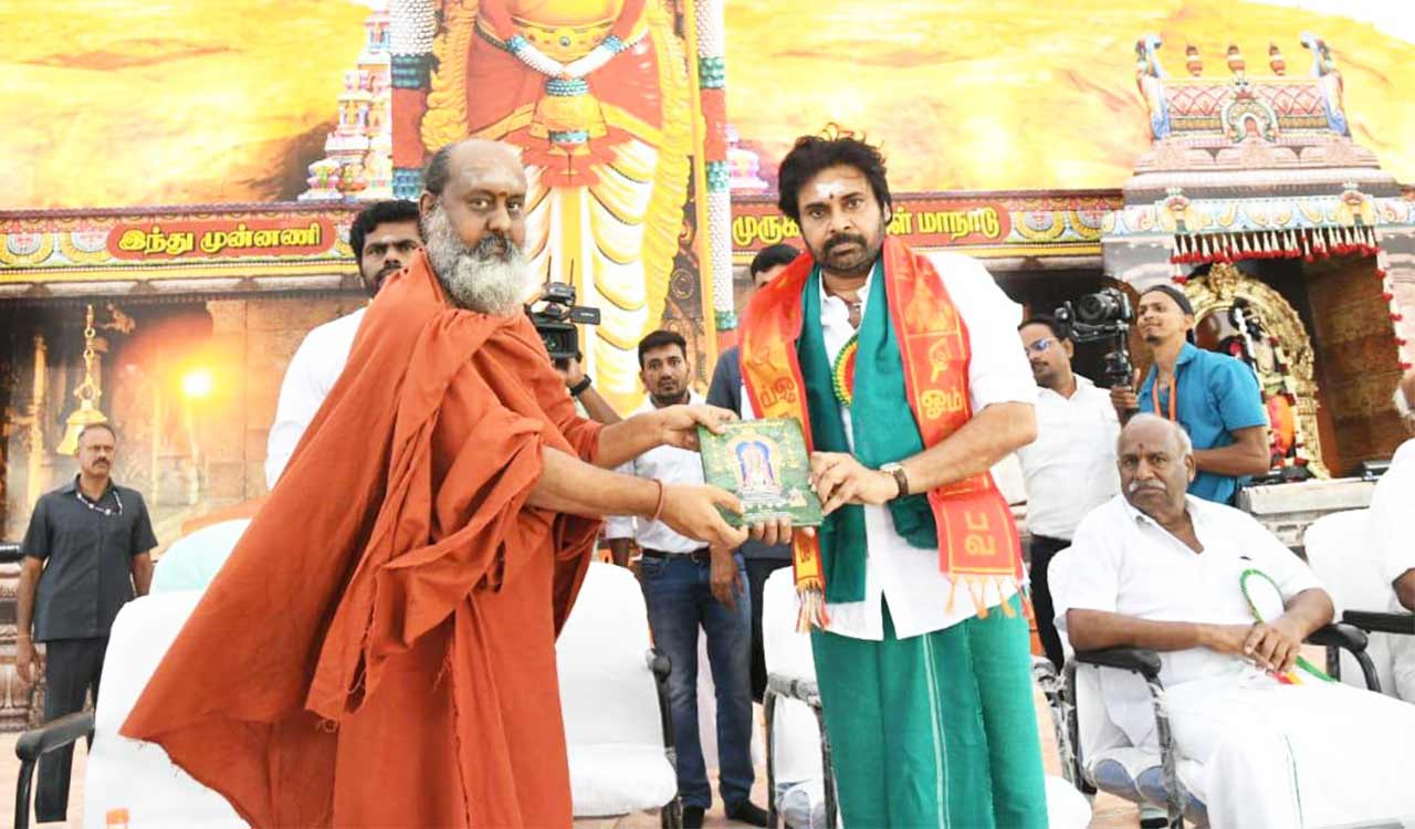 Pawan Kalyan attends Murugan conference in Madurai, receives warm welcome from BJP leaders