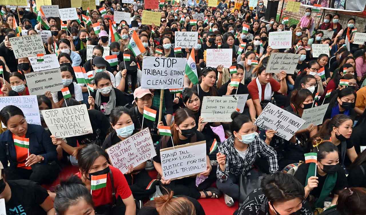 Protest erupts in Churachandpur as ITLF enforces indefinite shutdown