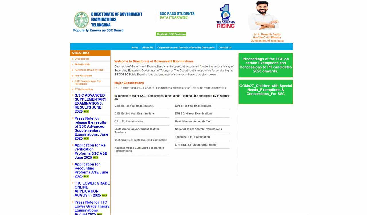 Telangana: SSC Public Advanced Supplementary Examinations 2025 results out