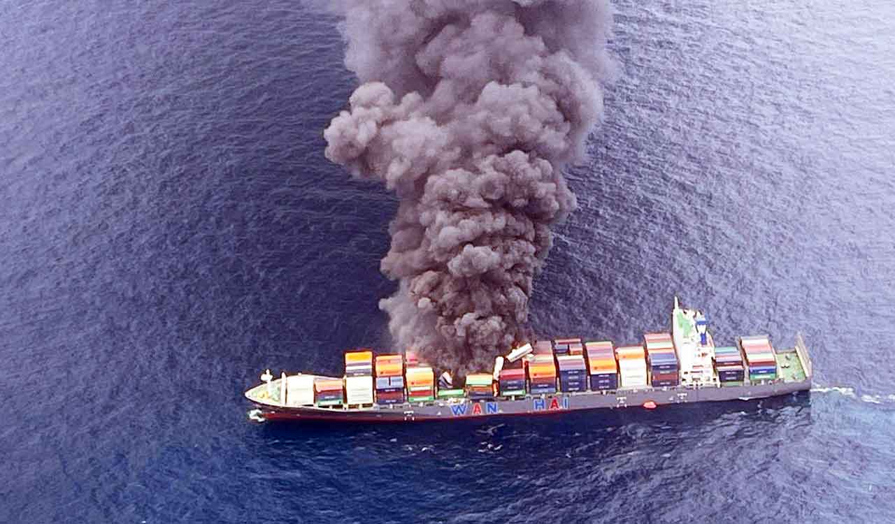 Fire breaks out in Singapore ship off Kerala coast, 18 crew rescued
