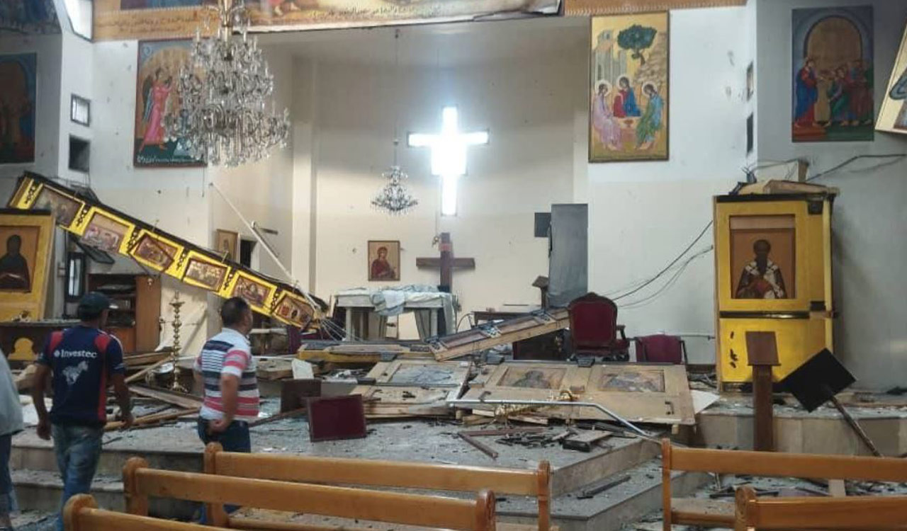 Suicide bomb attack kills at least 13 in Syrian church during Sunday mass