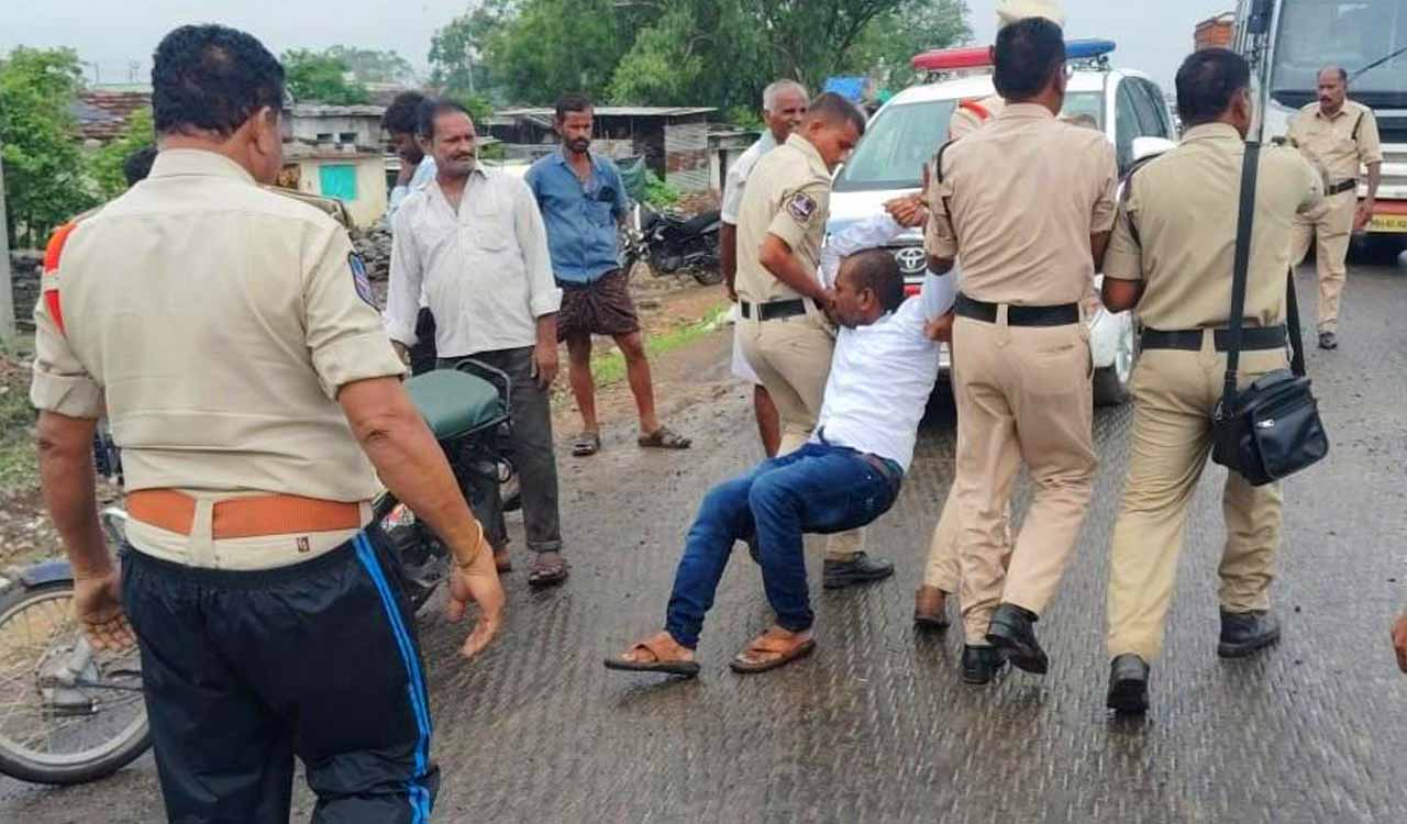 Tension in Adilabad as BRS activists detained during protest over rainwater flooding