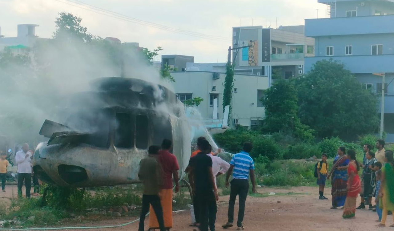 Hyderabad: Fire erupts in dummy helicopter; none hurt