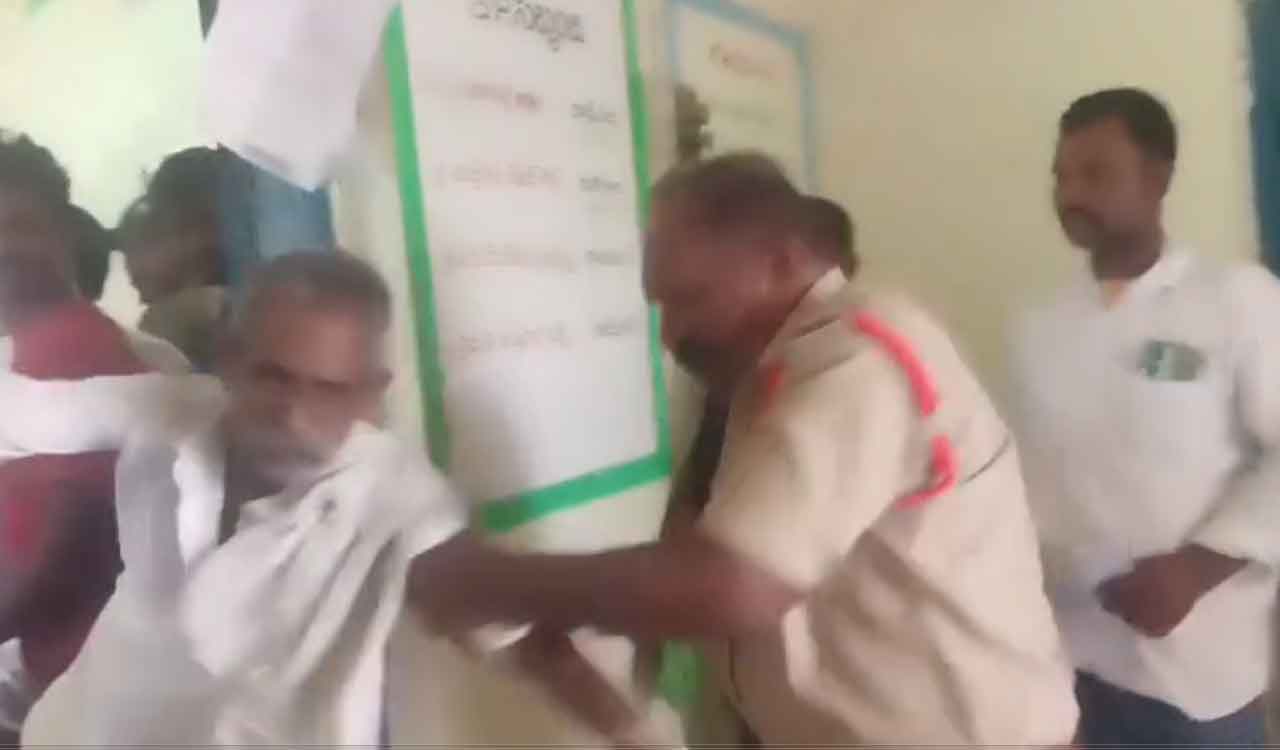 Watch: Elderly farmer manhandled by cops in Khanapur, ASI suspended