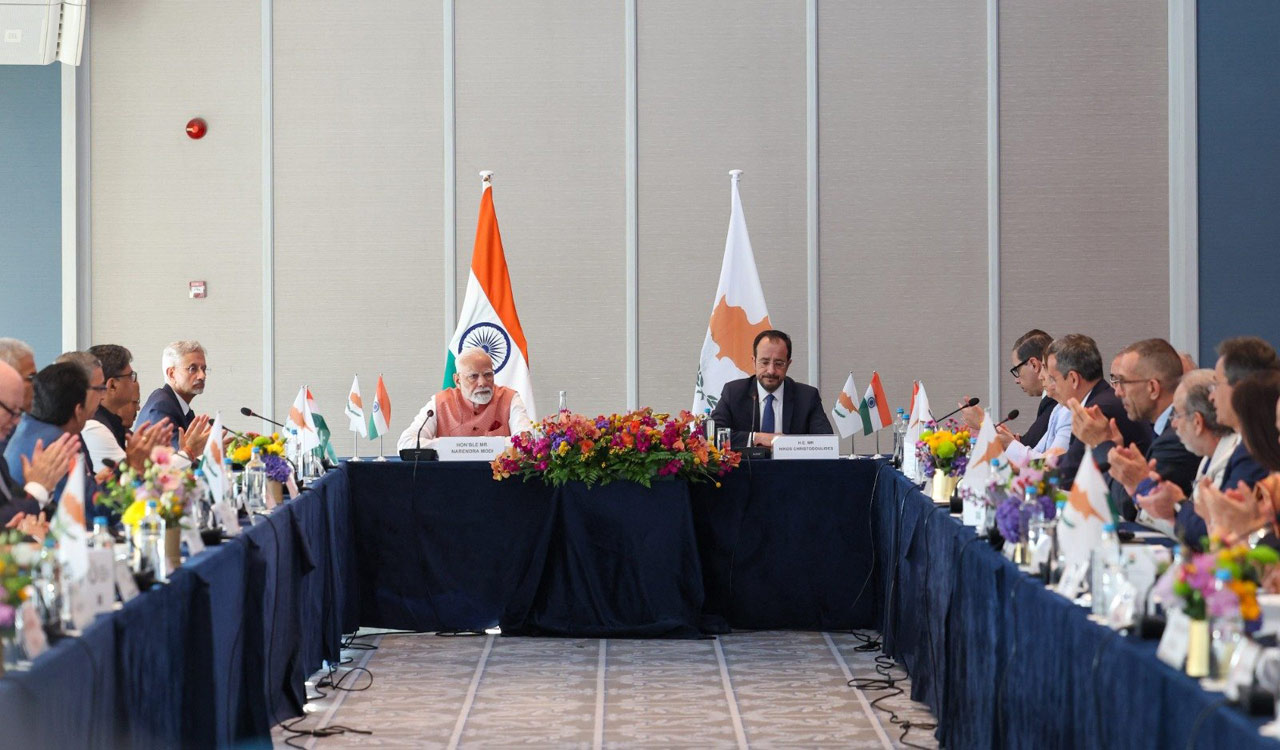 PM Modi, President Nikos Christodoulides attend business roundtable event in Cyprus to boost strategic ties