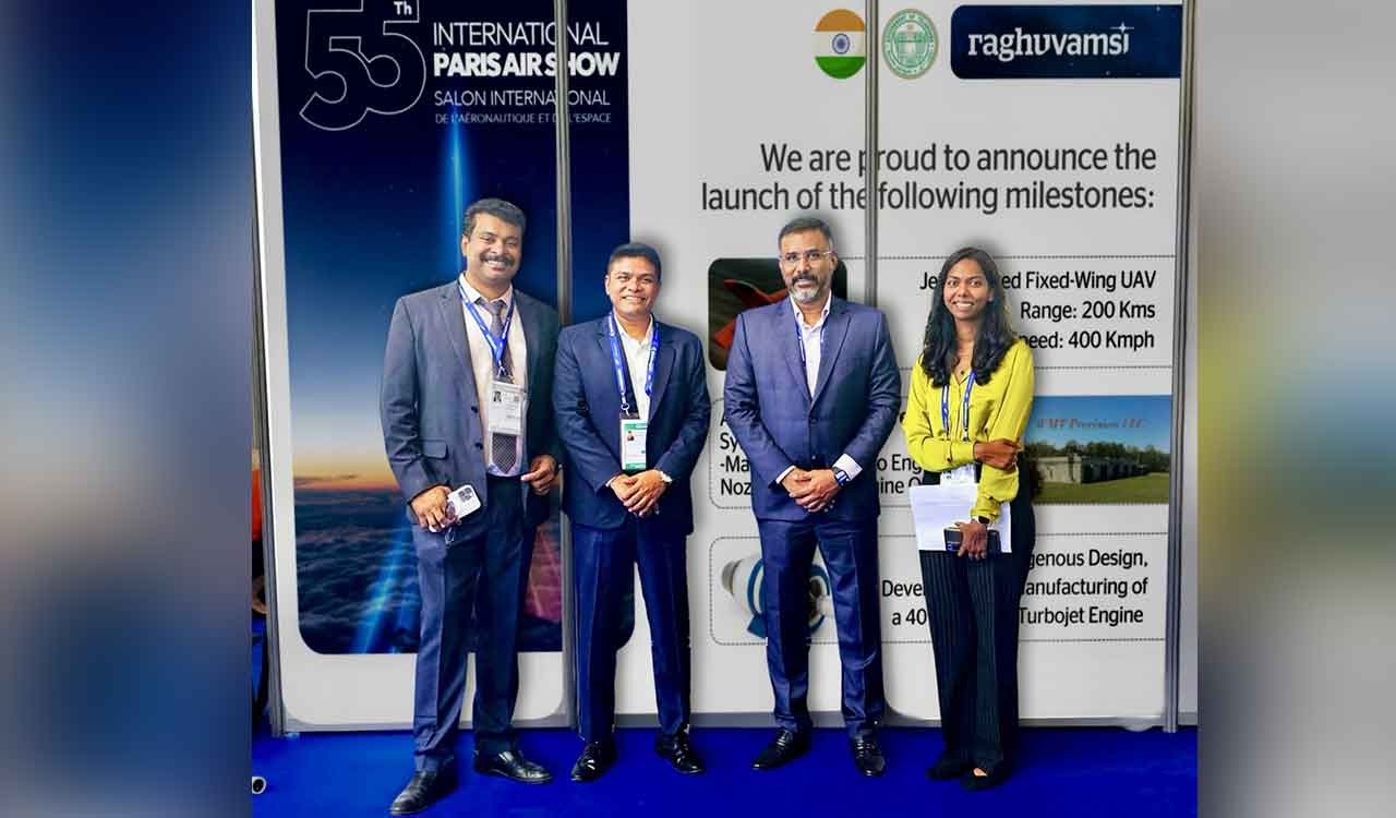 Hyderabad firm Raghu Vamsi Aerospace unveils India’s first jet-powered kamikaze UAV at Paris Air Show