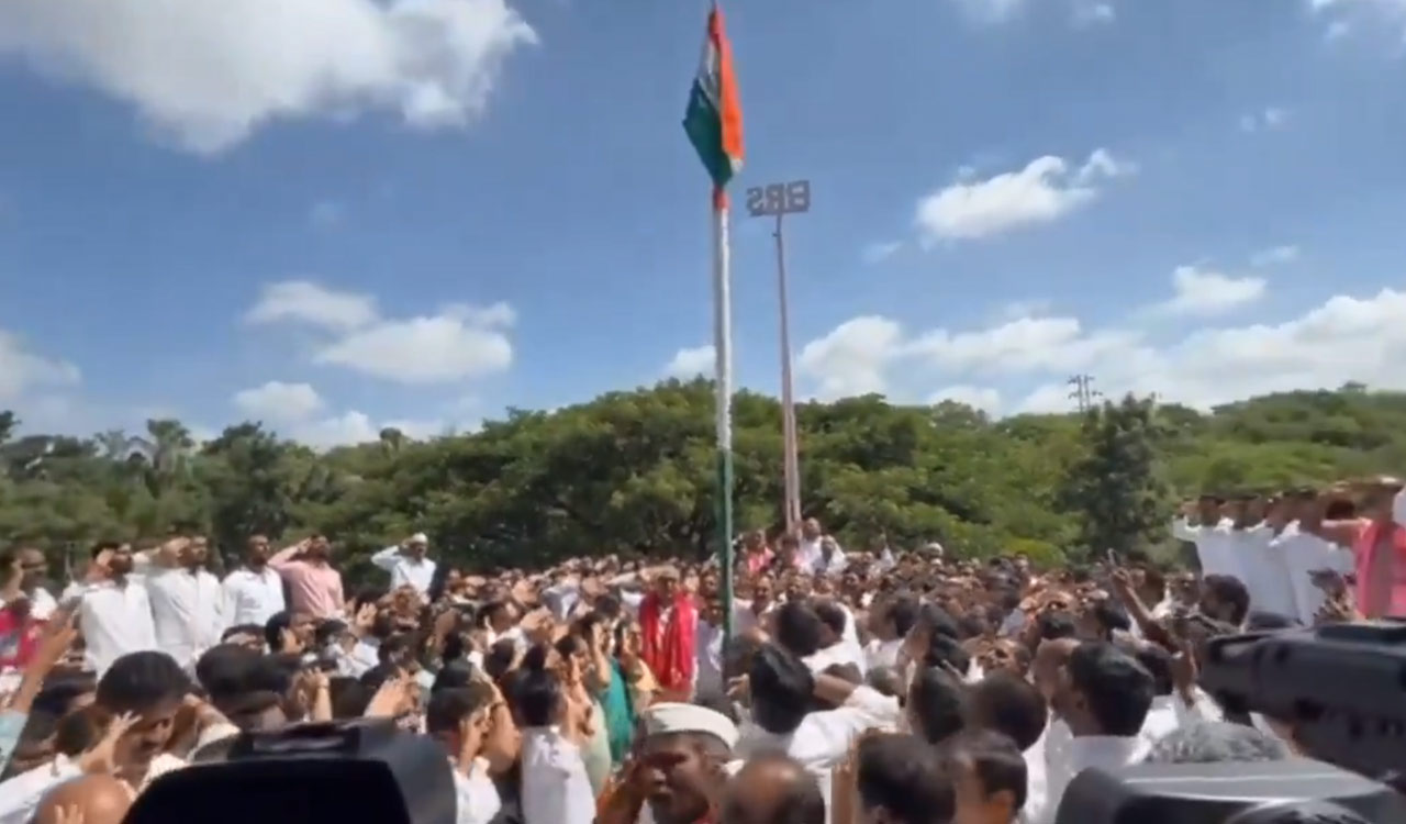 BRS celebrates Telangana Formation Day with patriotic fervour