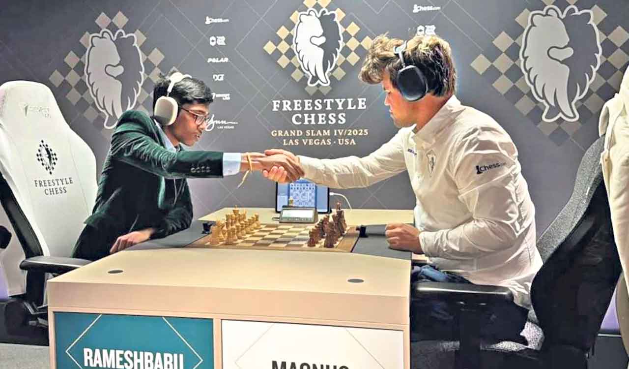 Praggnanandhaa stuns Carlsen in Las Vegas freestyle chess