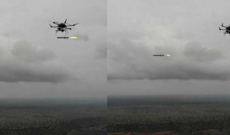 DRDO conducts successful flight-trials of Advanced Unmanned Aerial Vehicle Launched Precision Guided Missile-V3