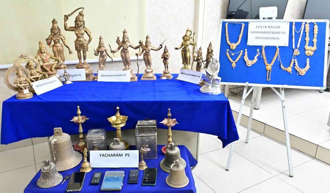 Temple burglars held in Hyderabad, property worth Rs 5.36 lakh seized