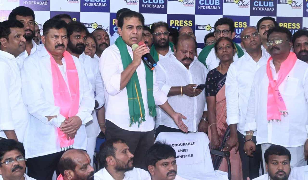 KTR slams Revanth Reddy for backing out of debate on farmers’ issues