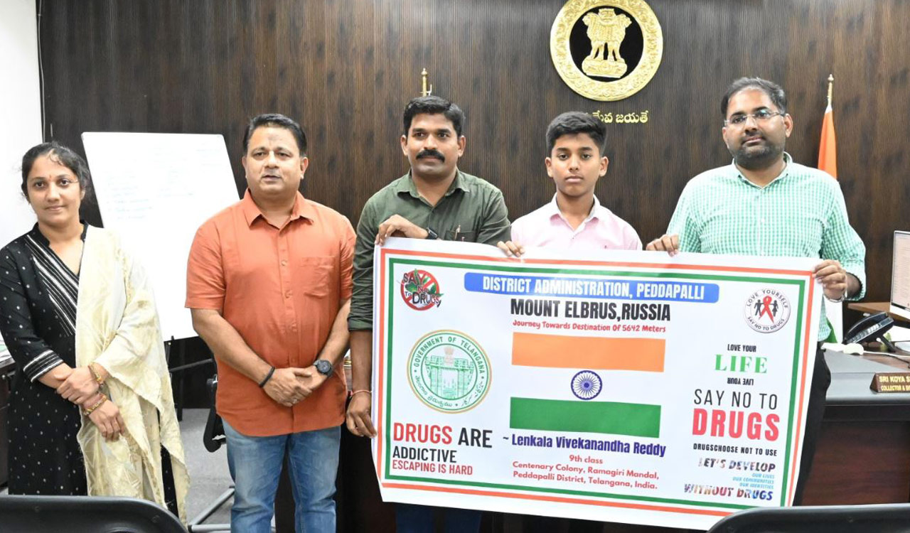 Peddapalli boy to scale Mount Elbrus to raise anti-drug message