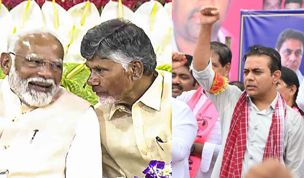 KTR says Modi, Naidu and Congress colluding to undermine Telangana