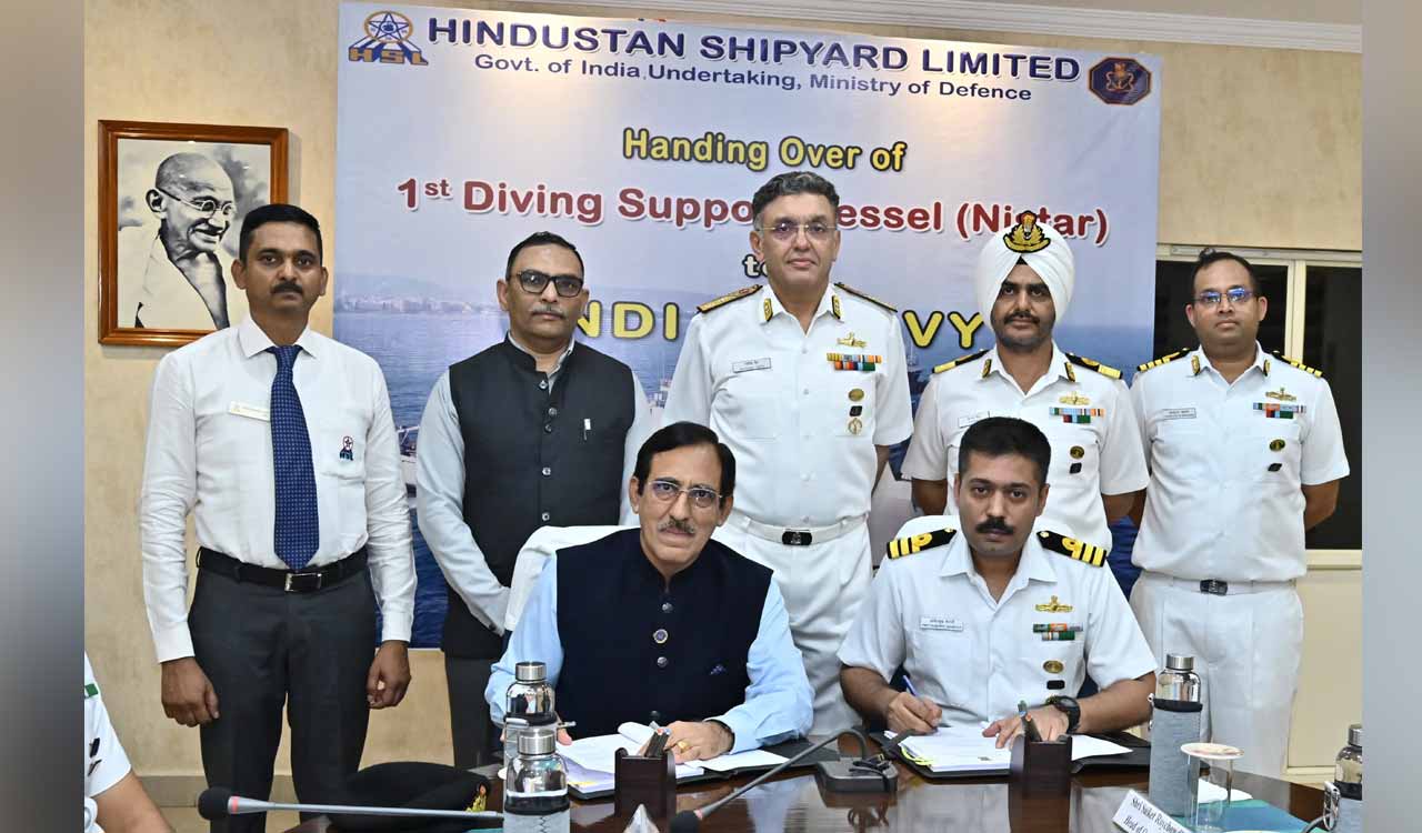 First indigenously designed, constructed diving support vessel ‘Nistar’ delivered to Indian Navy
