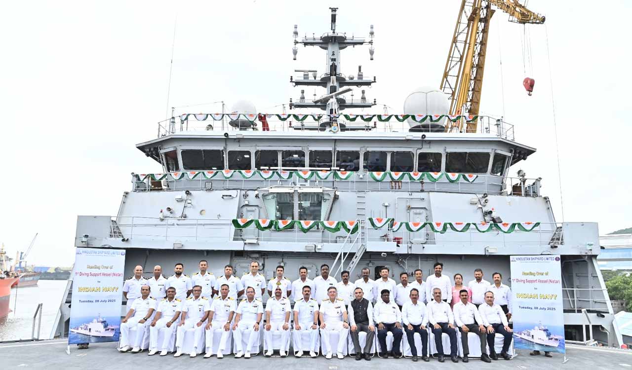 First indigenously designed, constructed diving support vessel ‘Nistar’ delivered to Indian Navy