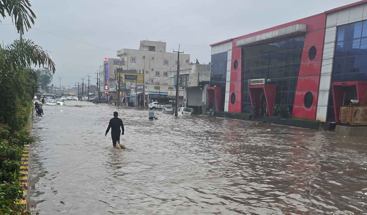 Watch: Water logging leaves roads flooded across Hyderabad’s old city areas