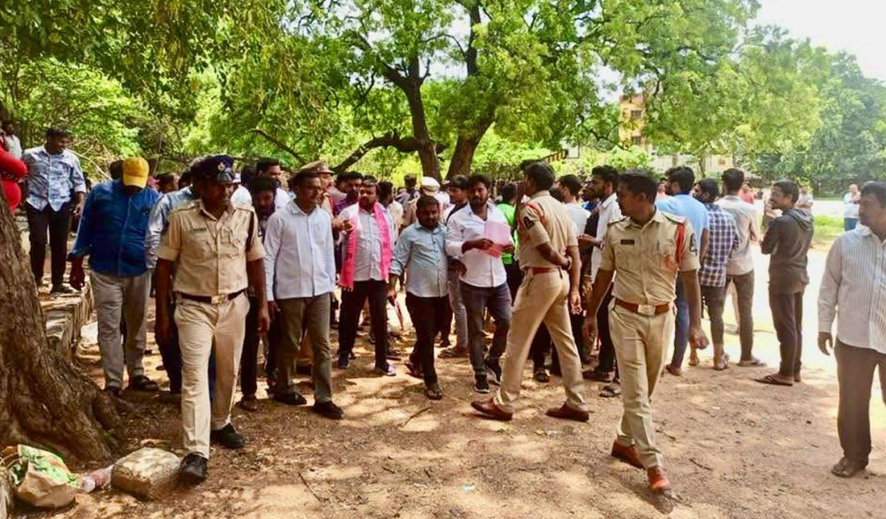 BRS student wing leaders arrested at Osmania University during Banakacherla protest