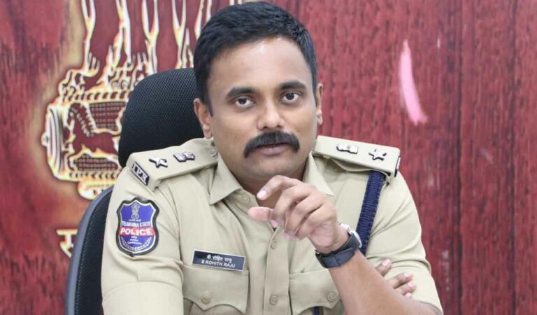 SP B Rohith Raju speaking at flood review meeting in Kothagudem on Thursday.