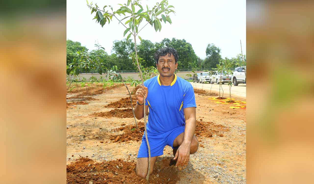 Singareni CMD N Balaram sets record with 20,000 saplings planted across SCCL
