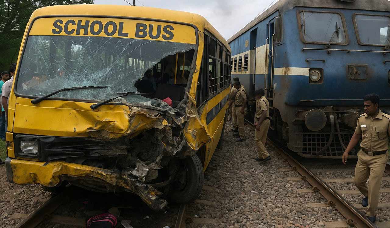 Train rams into Tamil Nadu school van; Two students die