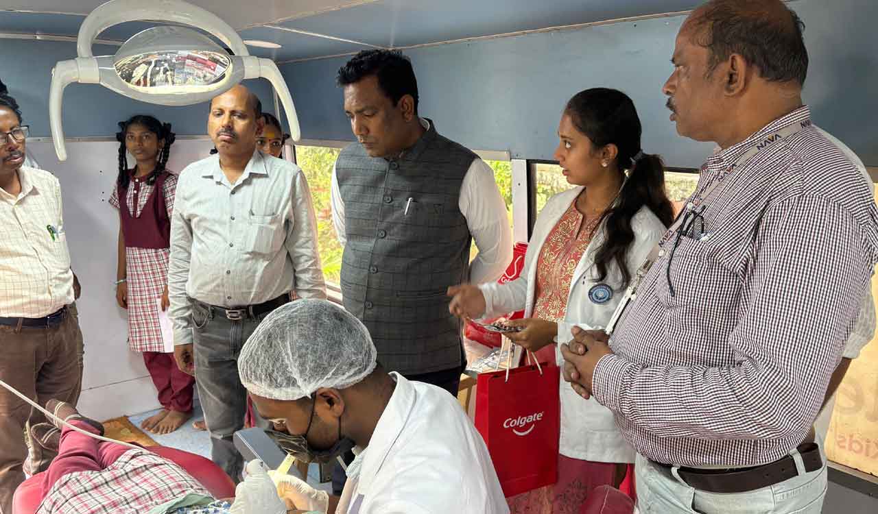 School Education Director visits dental camp organised by Nava Limited