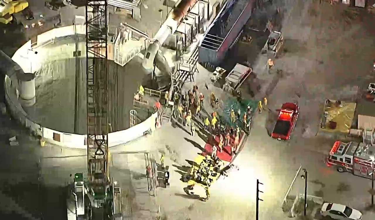 31 workers safely removed after part of industrial tunnel in LA collapsed