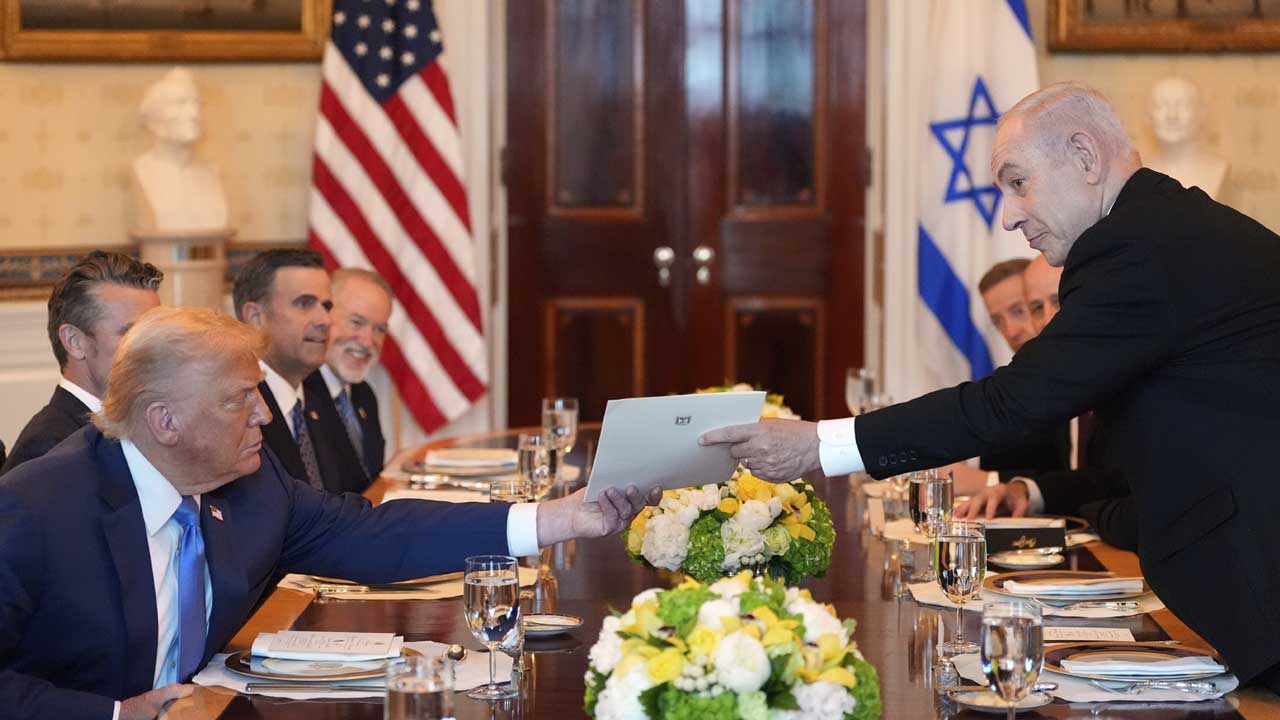 Trump hosts Netanyahu in Washington, says Gaza ceasefire talks ‘going along very well’