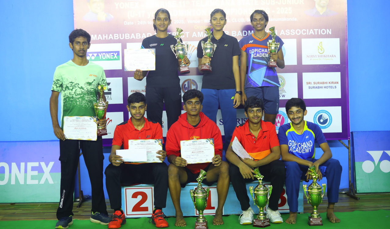 Shashank, Sarayu win singles titles at Telangana Sub-Junior Badminton Championship
