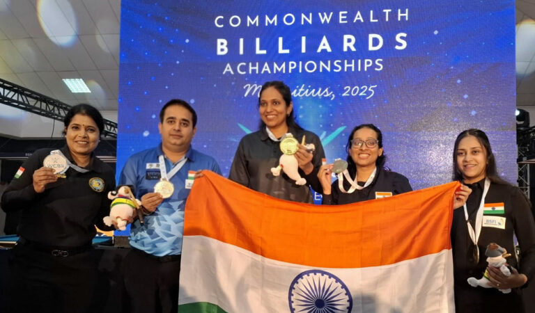 sports india wins 5 medals in commonwealth billiards